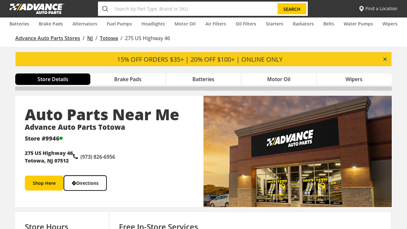 Advance Auto Parts 275 US Highway 46 in Totowa, NJ. Visit us for ... autozone auto parts wayne nj