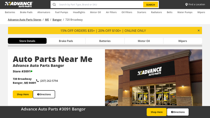 Advance Auto Parts 720 Broadway in Bangor, ME. Visit us for quality ... auto parts bangor maine