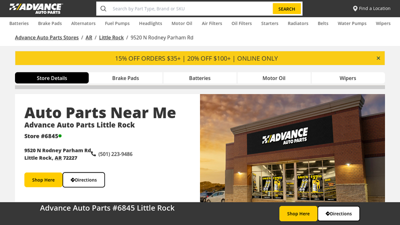 Advance Auto Parts 9520 N Rodney Parham Rd in Little Rock, AR ... auto parts little rock ar