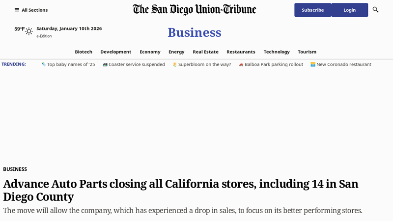 Advance Auto Parts closing all California stores, including 14 in San ... advance auto parts chula vista