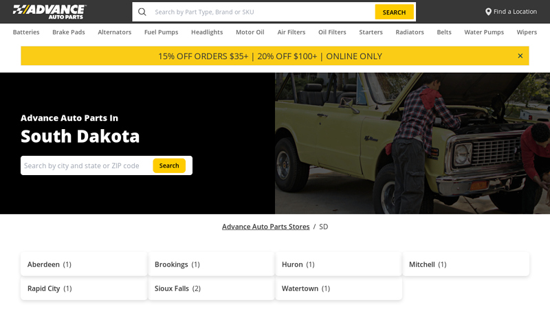 Advance Auto Parts In South Dakota auto parts store sioux falls sd