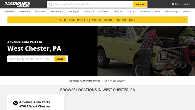 Advance Auto Parts In West Chester, PA trucks parts store in west chester pennsylvania