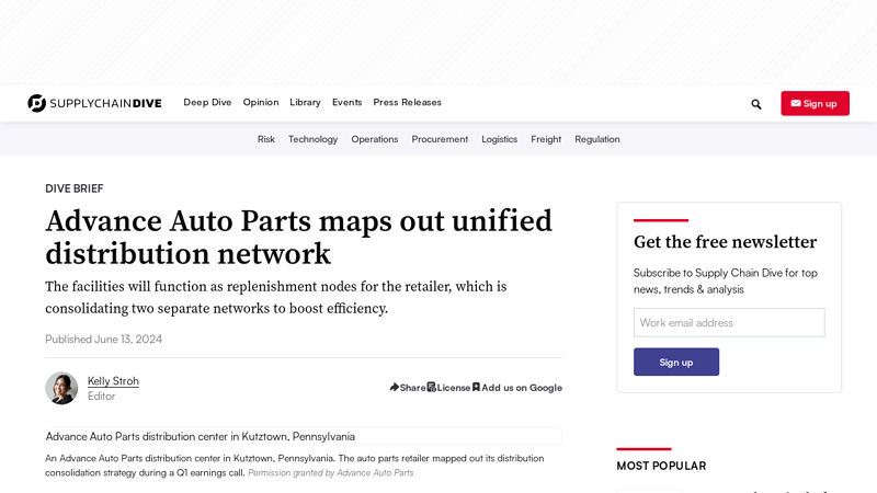 Advance Auto Parts maps out unified distribution network advance auto parts garland