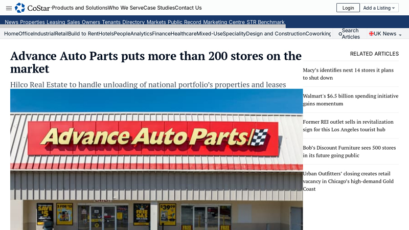 Advance Auto Parts puts more than 200 stores on the market advance auto parts fort myers