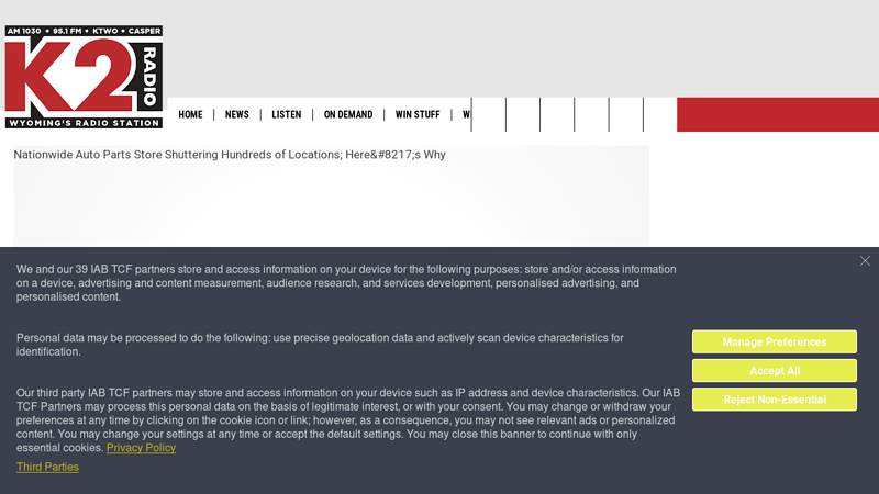 Advance Auto Parts Shuttering Hundreds of Locations; Here's Why auto parts casper wy