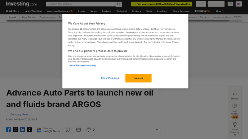 Advance Auto Parts to launch new oil and fluids brand ARGOS advance auto parts new london
