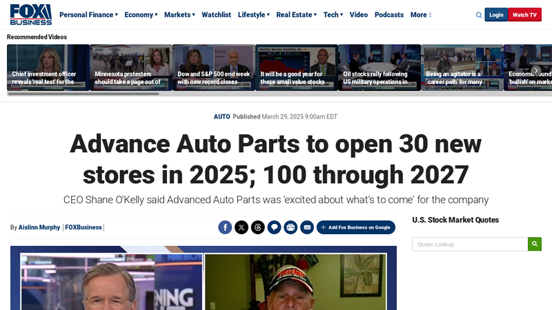 Advance Auto Parts to open 30 new stores in 2025; 100 through 2027 advance auto parts on atlantic