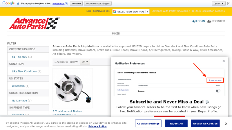 Advance Auto Parts: Wholesale ; surplus auto parts b2b