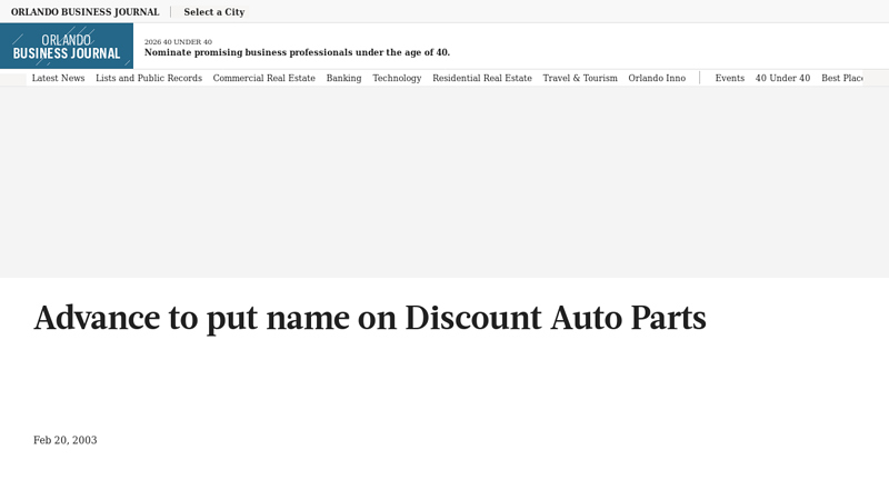 Advance to put name on Discount Auto Parts advance auto parts melbourne fl