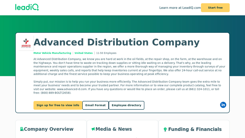 Advanced Distribution Company advance auto parts bakersfield ca