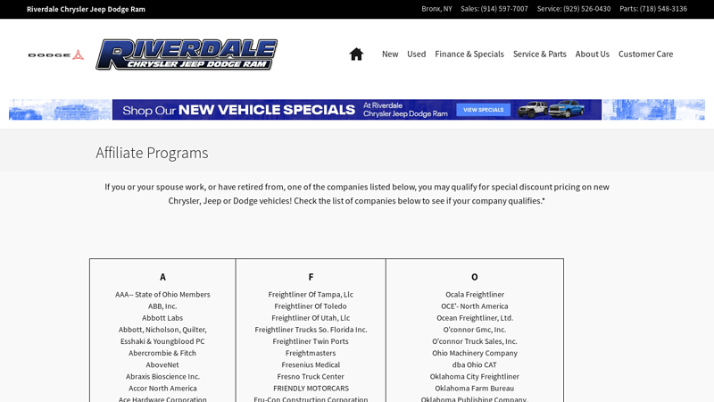 Affiliate Programs & Discounts at Riverdale Chrysler Jeep advance auto parts huntsville