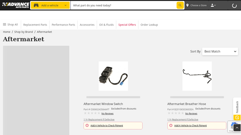 Aftermarket advance auto parts cedar springs