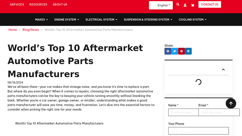 Aftermarket Automotive Parts Manufacturers station auto parts
