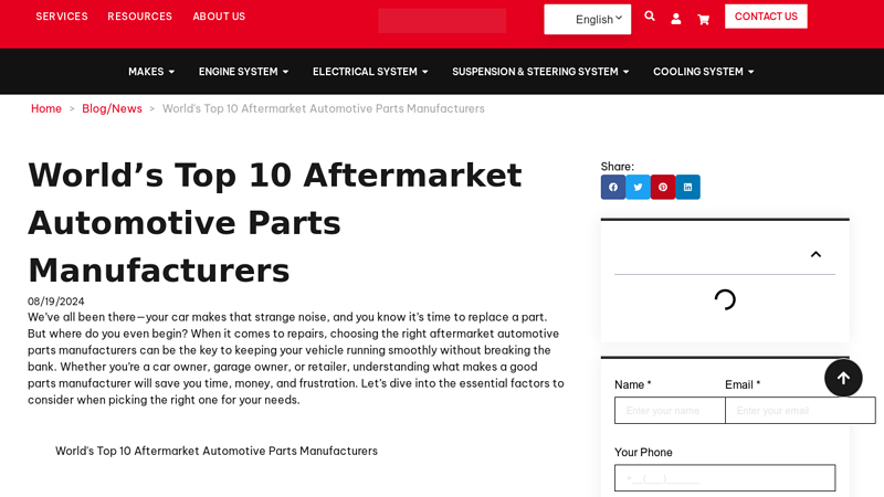 Aftermarket Automotive Parts Manufacturers auto tuning parts