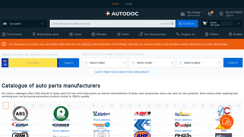 Aftermarket car parts manufacturers car parts uk