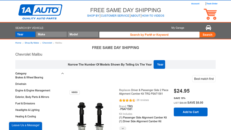 Aftermarket Chevrolet Malibu Car Parts Online chevy malibu auto parts