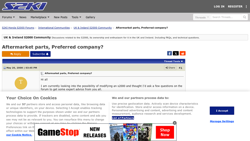 Aftermarket parts, Preferred company? honda s2000 performance parts