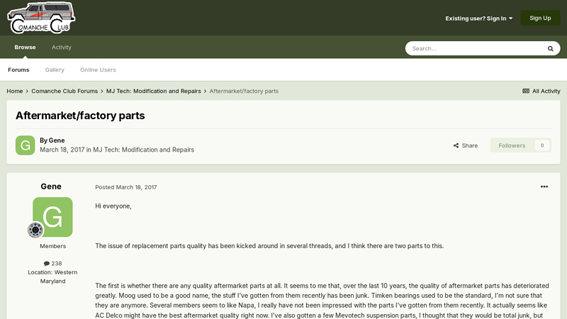 Aftermarket/factory parts m&j auto parts