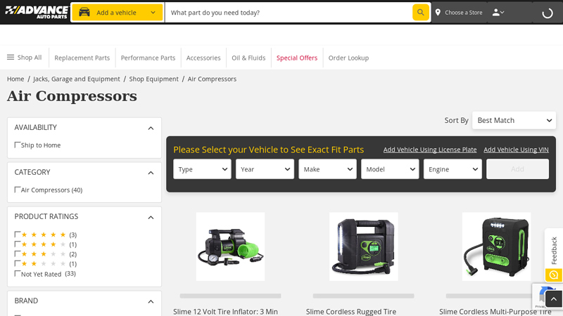 Air Compressors advance auto parts air compressor
