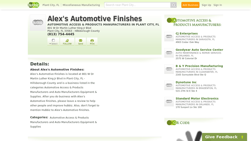 Alex's Automotive Finishes alex auto parts