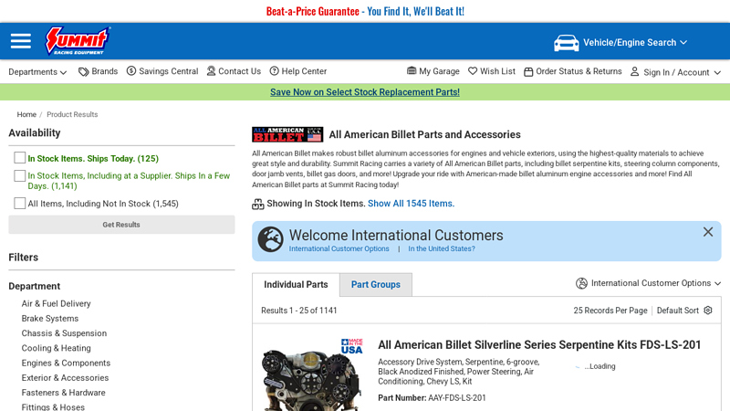 All American Billet at Summit Racing billet car parts