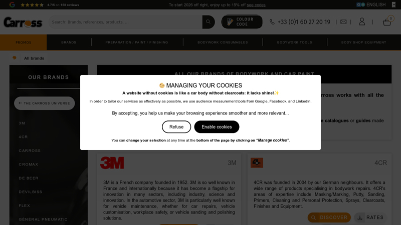 All our brands of bodywork and car paint car part painting