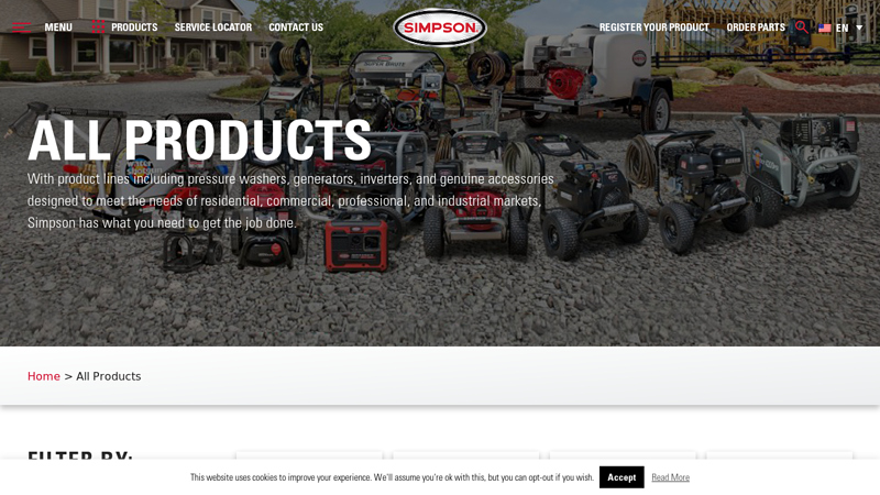 All Products honda power washer parts