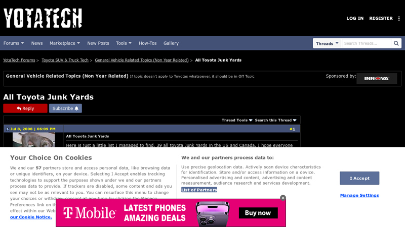 All Toyota Junk Yards scrap toyota parts