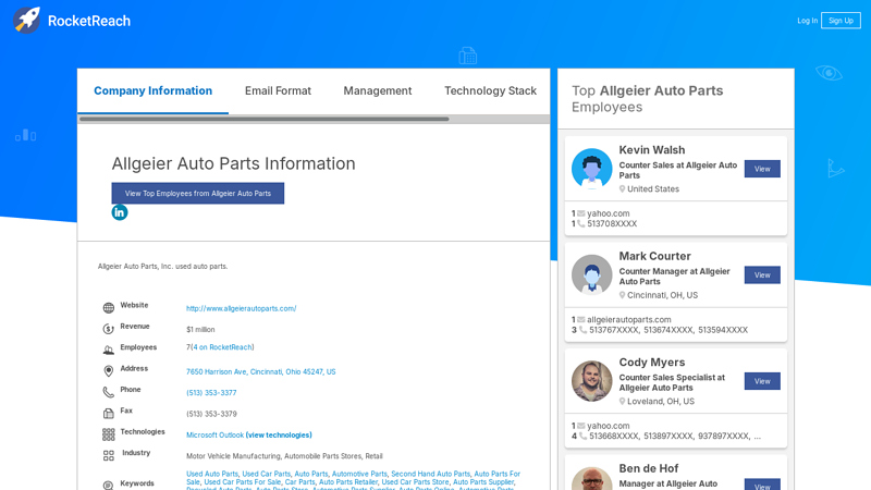 Allgeier Auto Parts Information allgeier auto parts inc