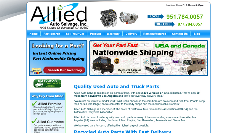 Allied Auto Recycling Yard riverside used auto parts
