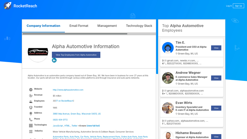 Alpha Automotive Information alpha auto parts