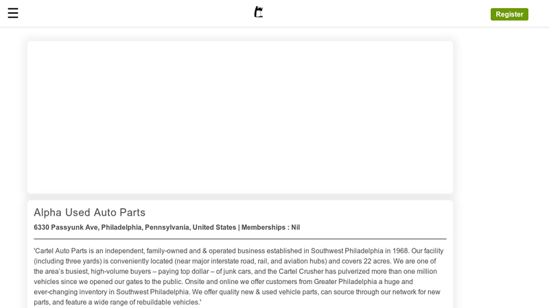 Alpha Used Auto Parts cartel auto parts philadelphia