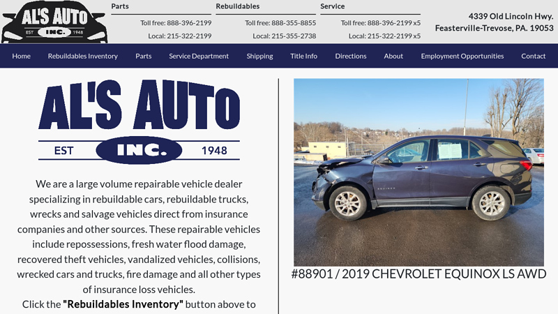 Al's Auto philly used auto parts