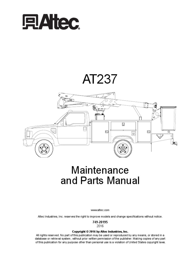 Altec Bucket Truck Parts Diagram guide