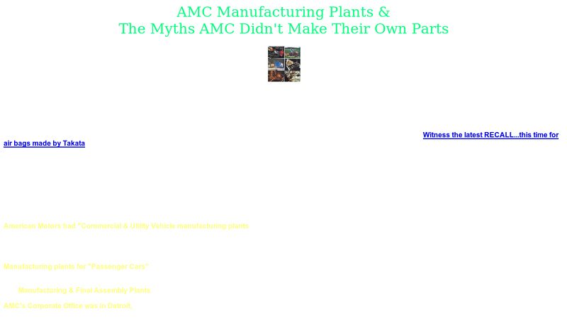 AMC Manufacturing Plants amc auto parts