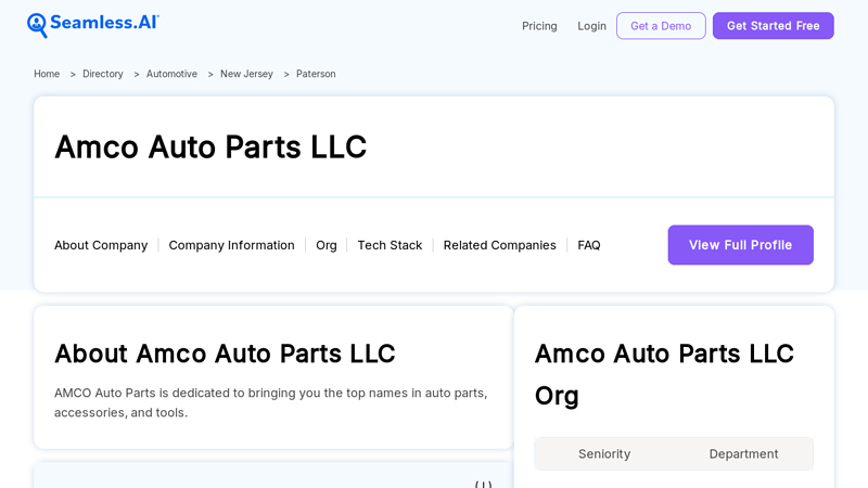 Amco Auto Parts LLC Staff Directory, Phone & Corp Office auto parts paterson