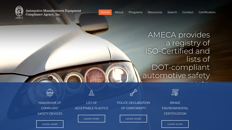 AMECA Automotive Manufacturers Equipment Compliance Agency certified auto parts