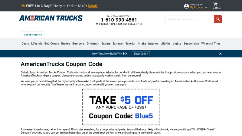 AmericanTrucks Coupons, Promo, and Discount Codes jeep and truck parts discount code
