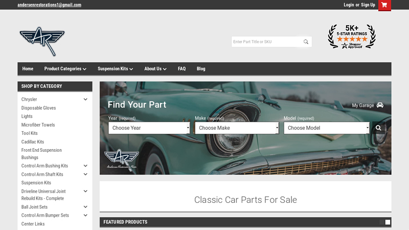 Andersen Restoration Parts classic car parts