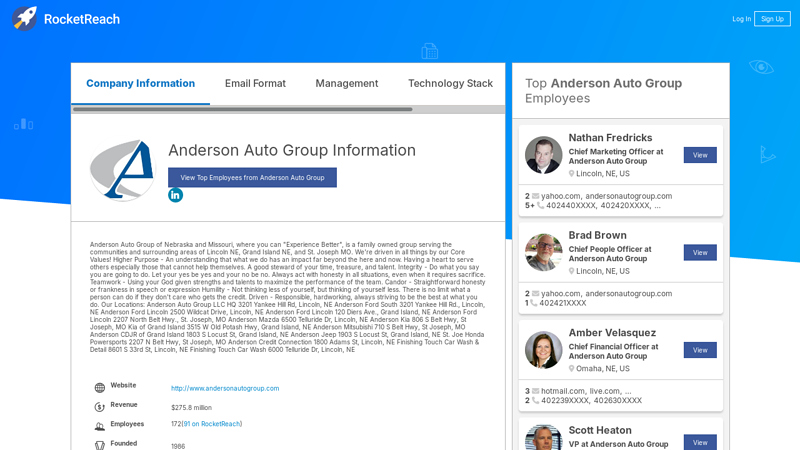 Anderson Auto Group Information anderson auto parts