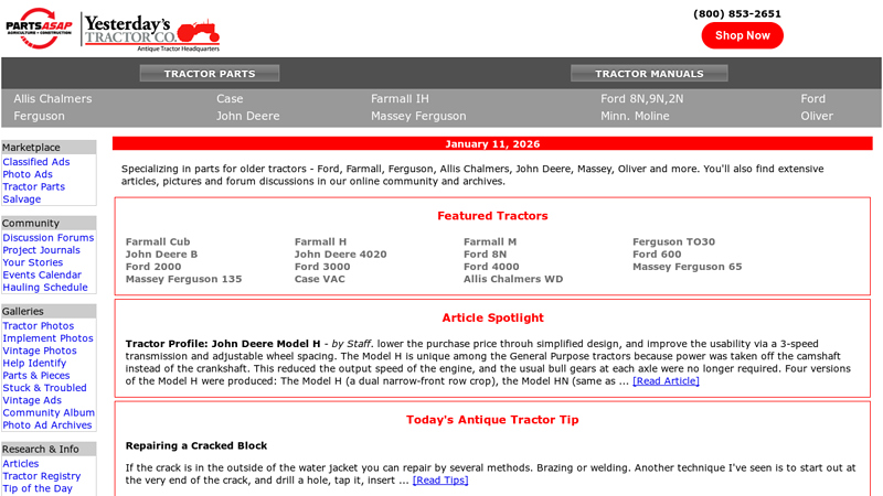 Antique Tractors used farm tractor parts