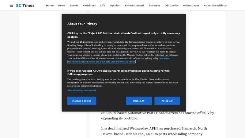 APH acquires Bismarck auto parts company auto parts bismarck north dakota