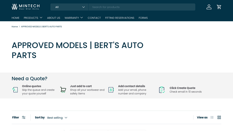 APPROVED MODELS bert's auto parts