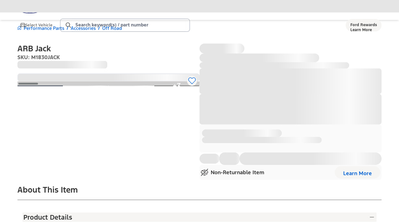 ARB Jack ford ranger jack parts list