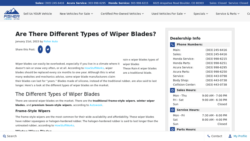 Are There Different Types of Wiper Blades? car parts wiper blades
