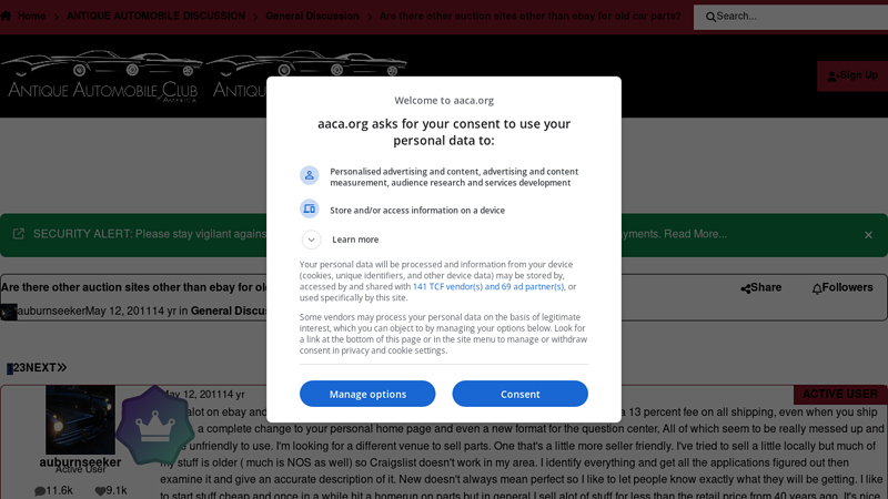 Are there other auction sites other than ebay for old car parts? sell used car parts
