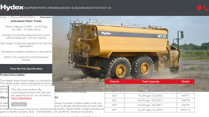 Articulated Water Trucks water truck parts