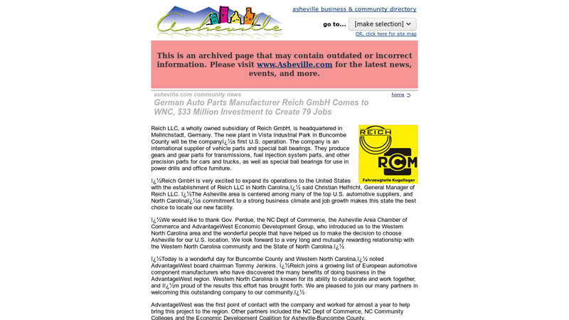 asheville, German Auto Parts Manufacturer Reich GmbH Comes to ... auto parts asheville nc