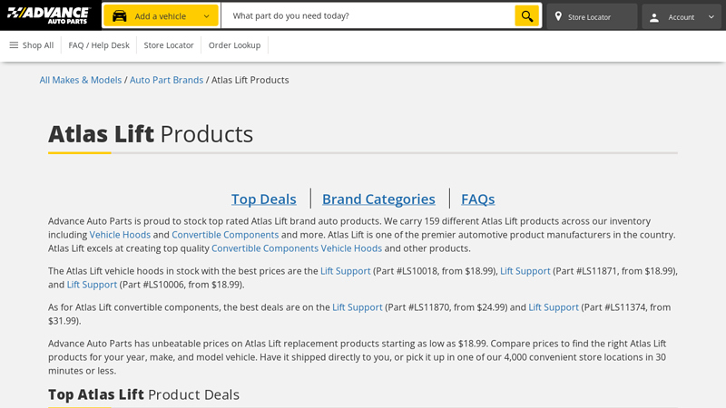 Atlas Lift Products atlas foreign auto parts