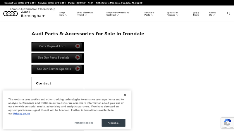 Audi Parts for Sale in Irondale, AL auto parts birmingham al